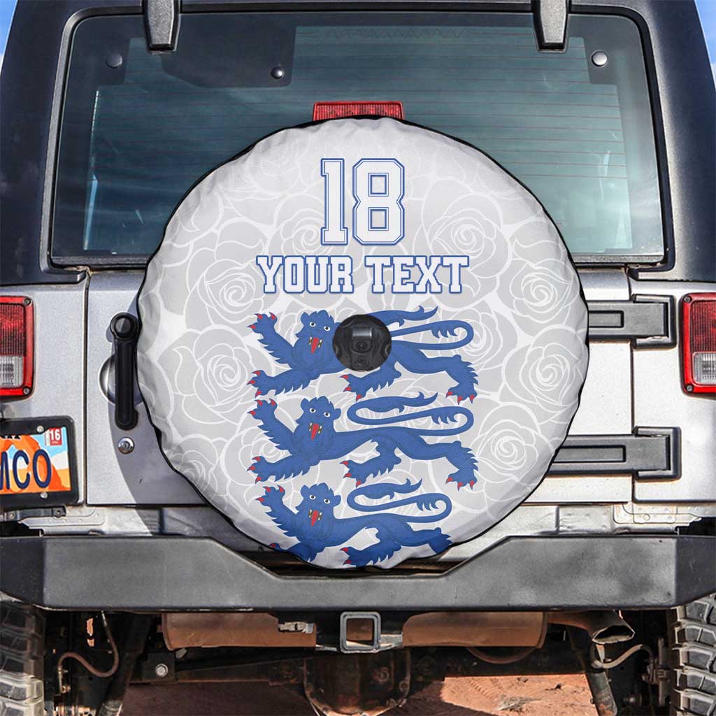Custom England Fooball Spare Tire Cover The Three Lions Blue Version