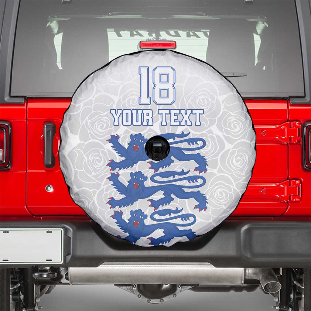 Custom England Fooball Spare Tire Cover The Three Lions Blue Version