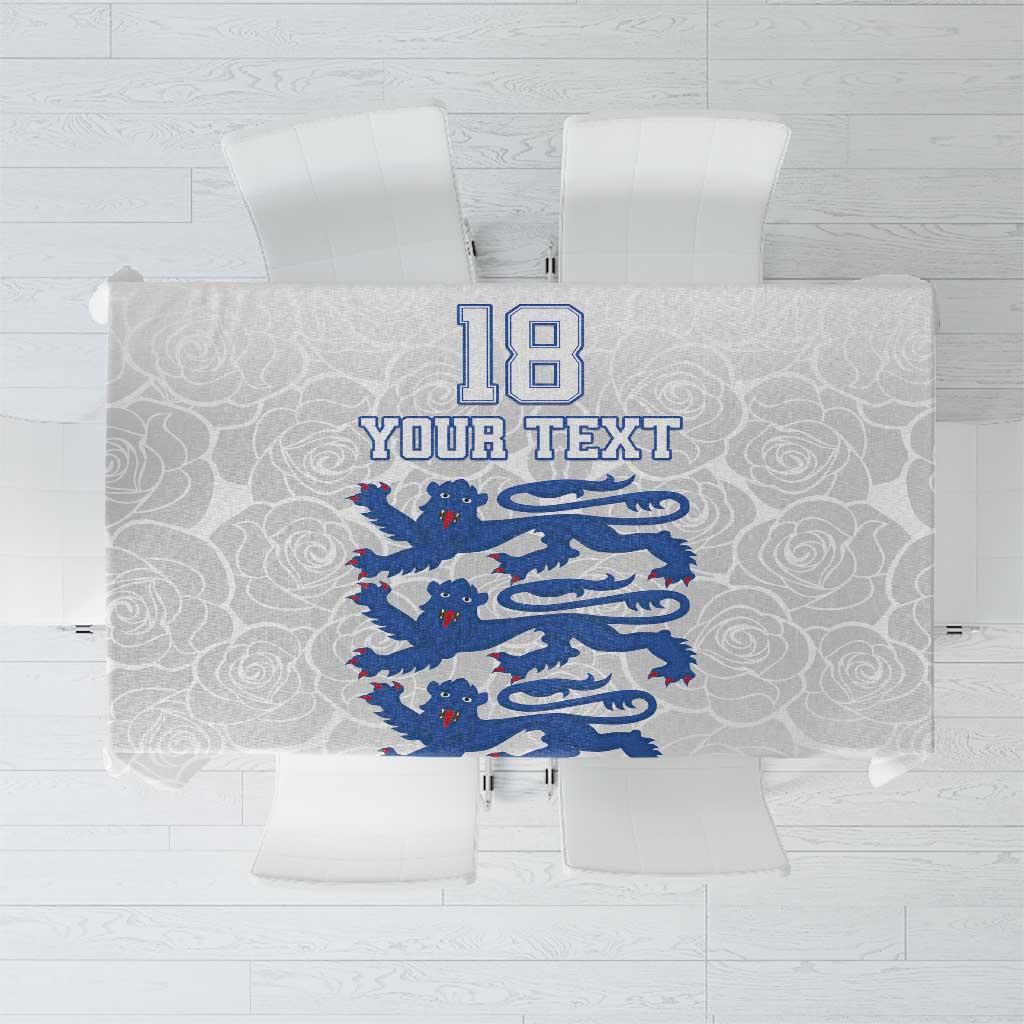 Custom England Fooball Tablecloth The Three Lions Blue Version
