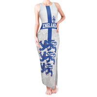 Custom England Fooball Tank Maxi Dress The Three Lions Blue Version