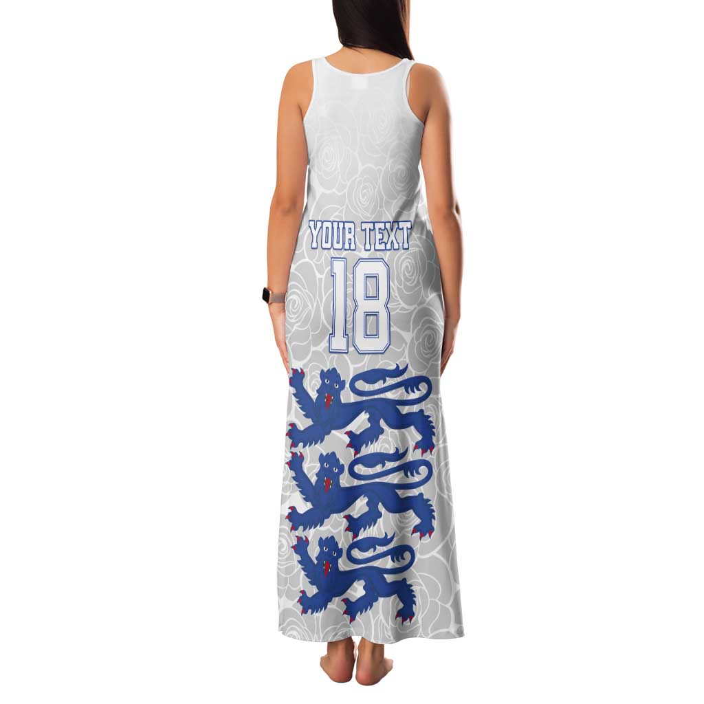 Custom England Fooball Tank Maxi Dress The Three Lions Blue Version