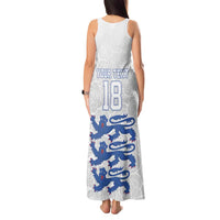 Custom England Fooball Tank Maxi Dress The Three Lions Blue Version