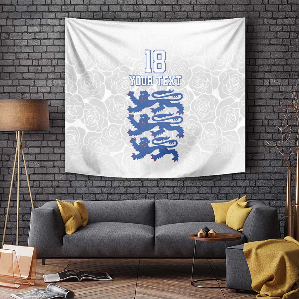 Custom England Fooball Tapestry The Three Lions Blue Version