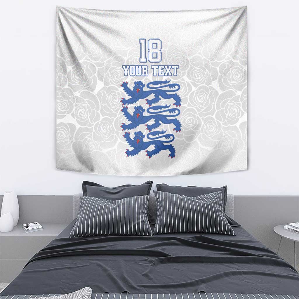 Custom England Fooball Tapestry The Three Lions Blue Version