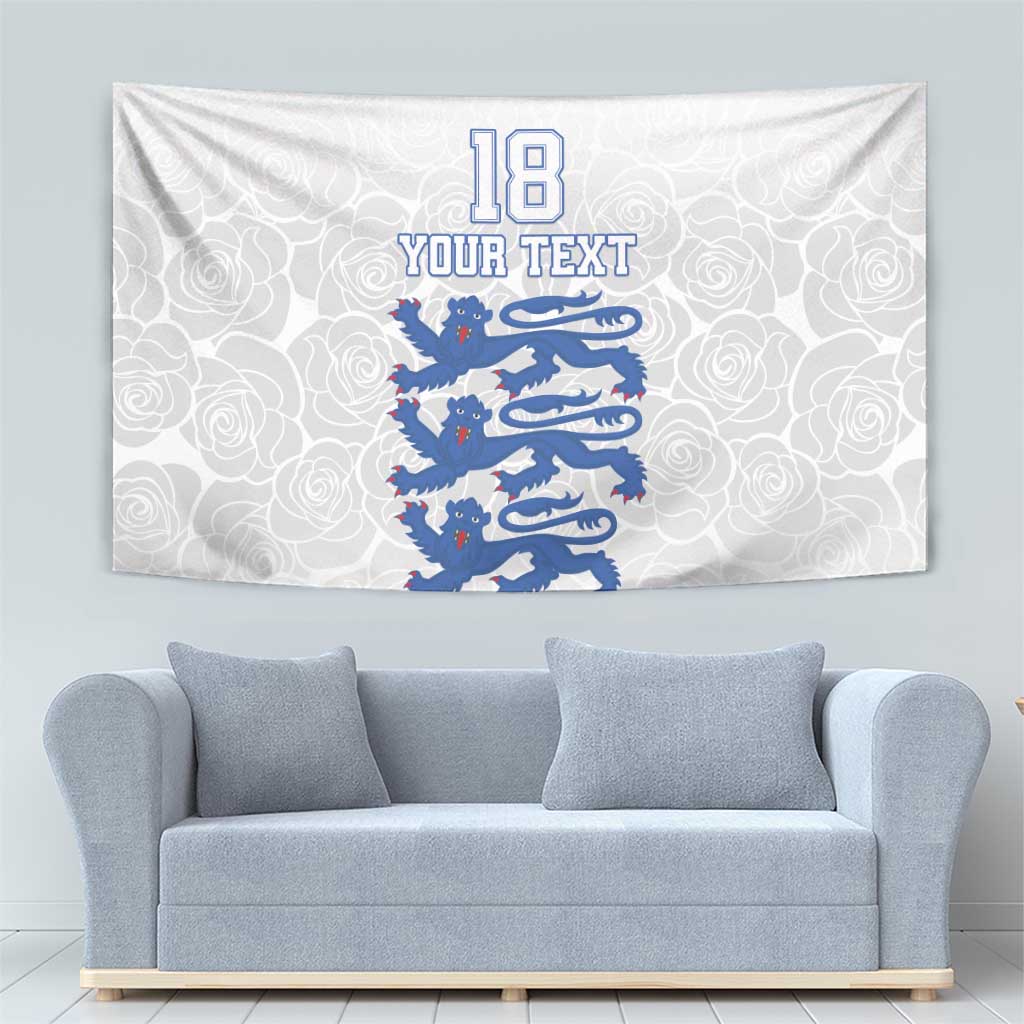 Custom England Fooball Tapestry The Three Lions Blue Version