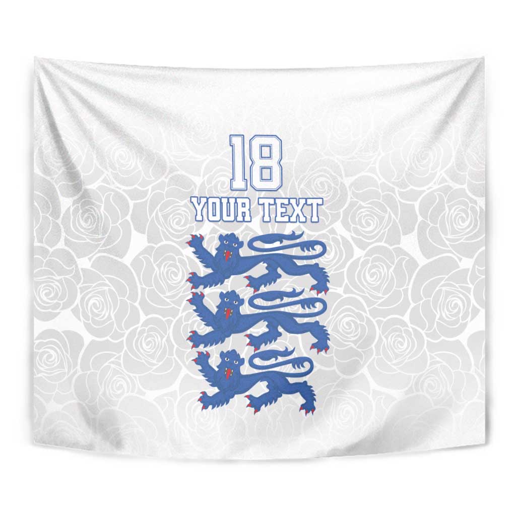 Custom England Fooball Tapestry The Three Lions Blue Version