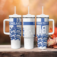 Custom England Fooball Tumbler With Handle The Three Lions Blue Version