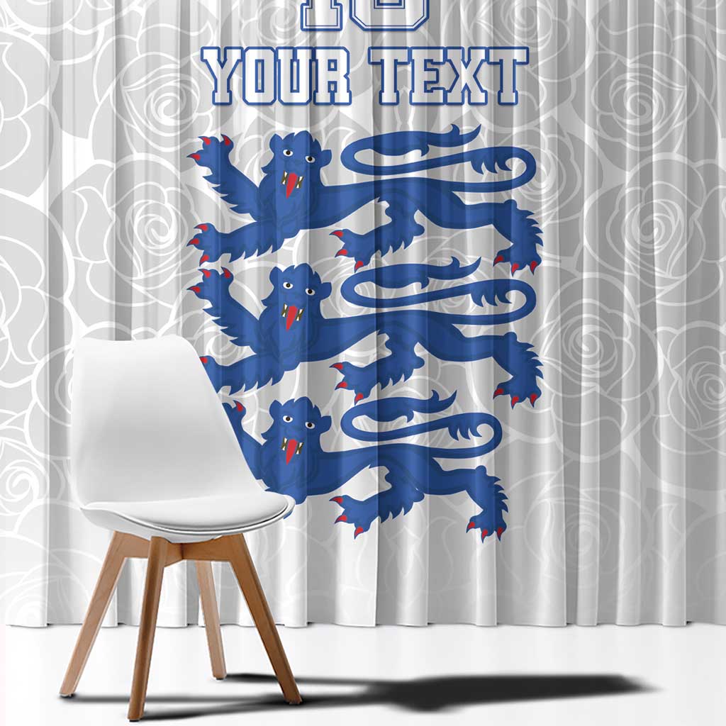 Custom England Fooball Window Curtain The Three Lions Blue Version