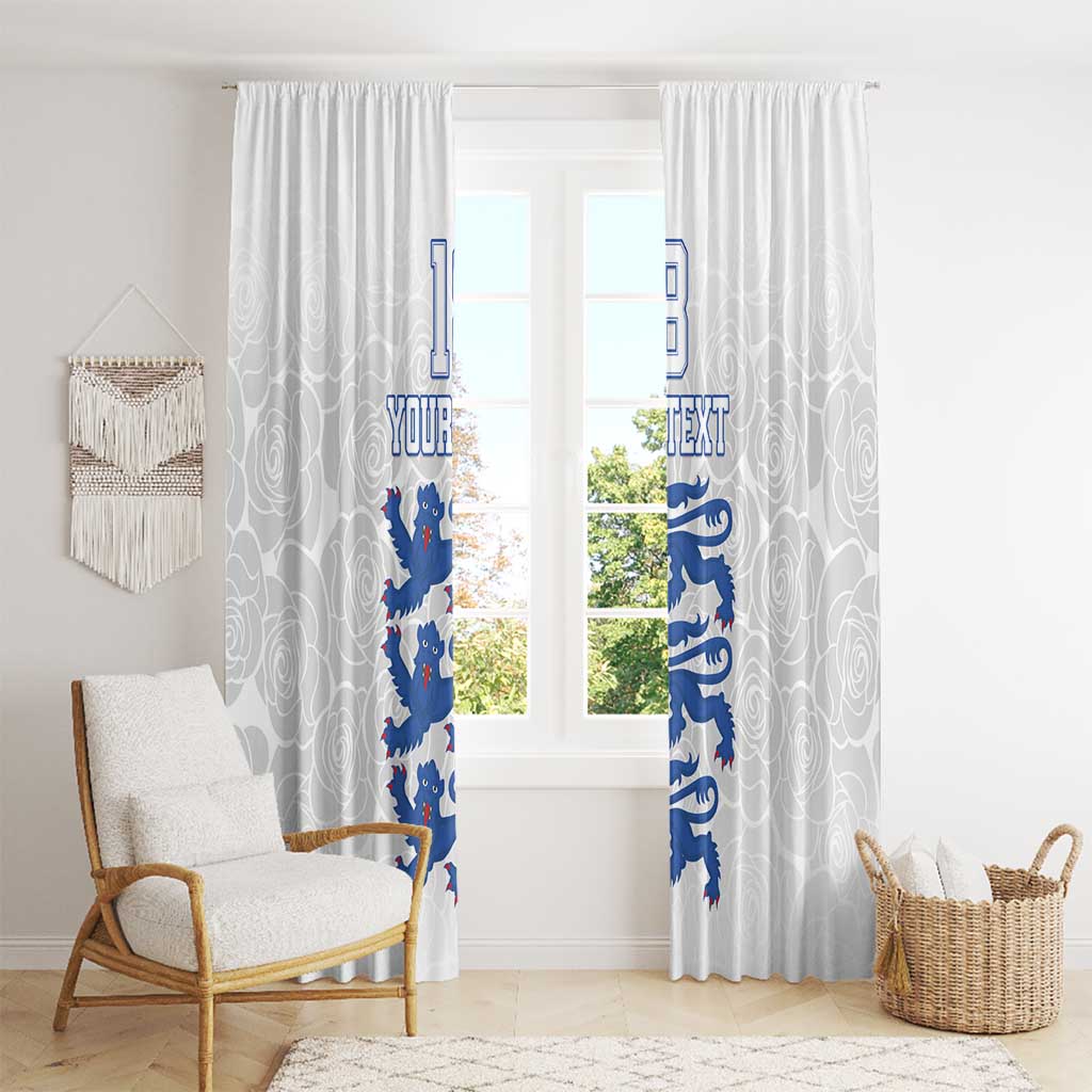 Custom England Fooball Window Curtain The Three Lions Blue Version