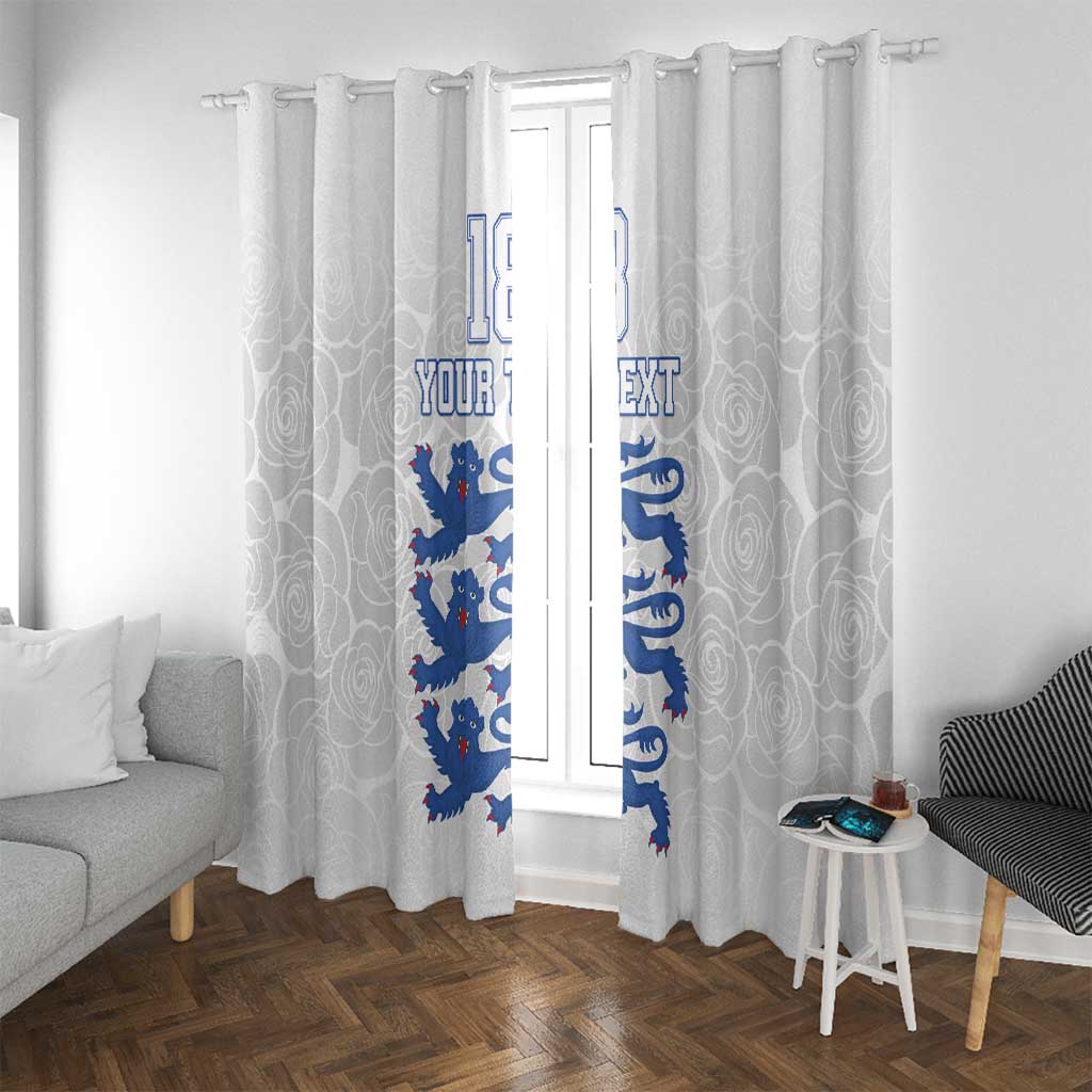 Custom England Fooball Window Curtain The Three Lions Blue Version