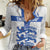 Custom England Fooball Women Casual Shirt The Three Lions Blue Version