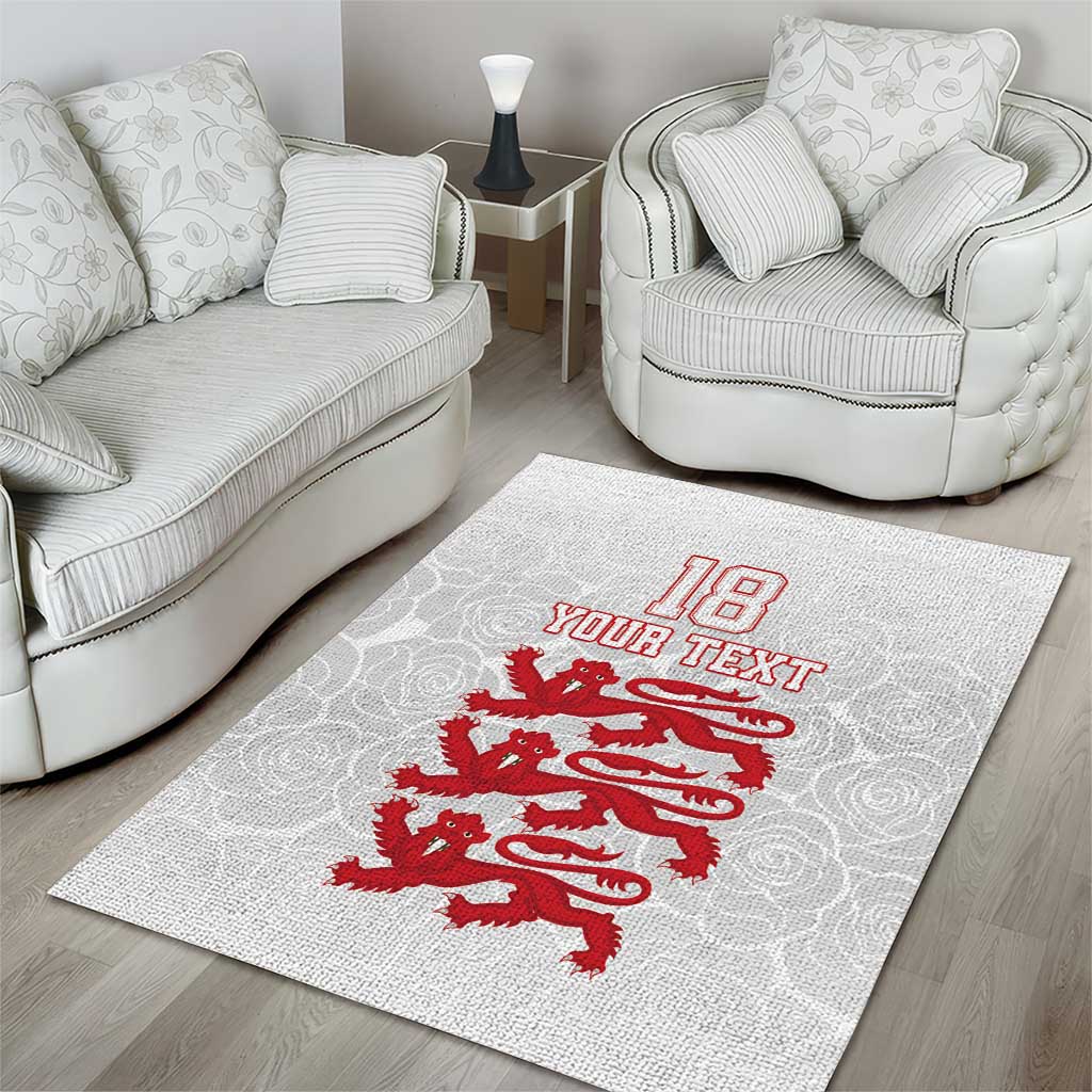 Custom England Fooball Area Rug The Three Lions Red Version