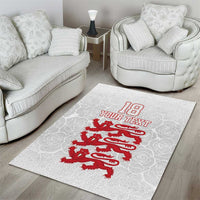Custom England Fooball Area Rug The Three Lions Red Version