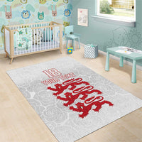 Custom England Fooball Area Rug The Three Lions Red Version