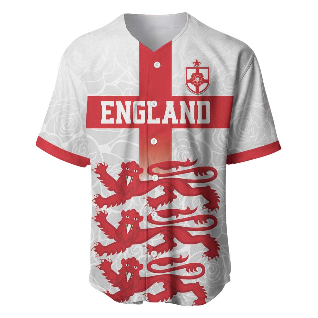 Custom England Fooball Baseball Jersey The Three Lions Red Version