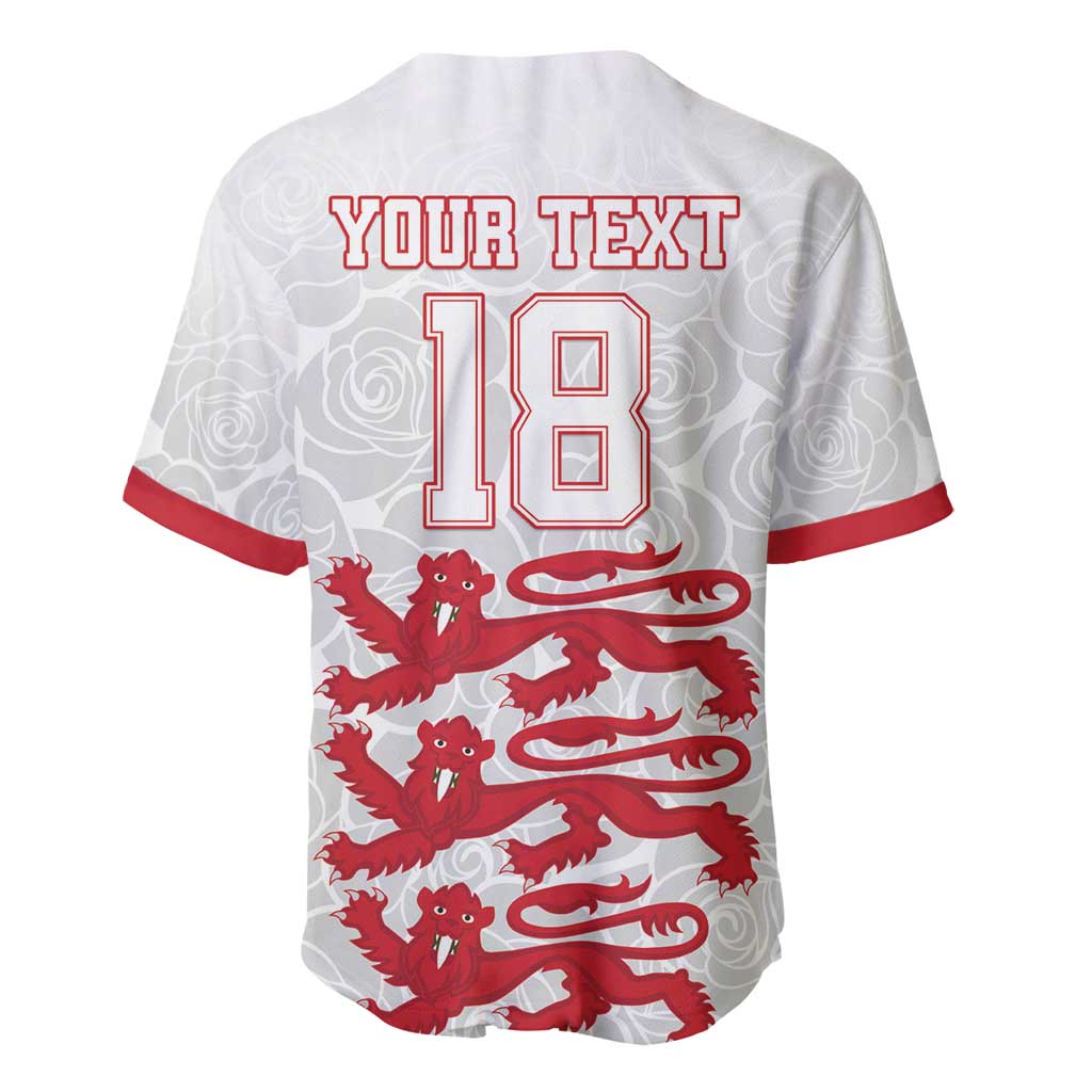 Custom England Fooball Baseball Jersey The Three Lions Red Version