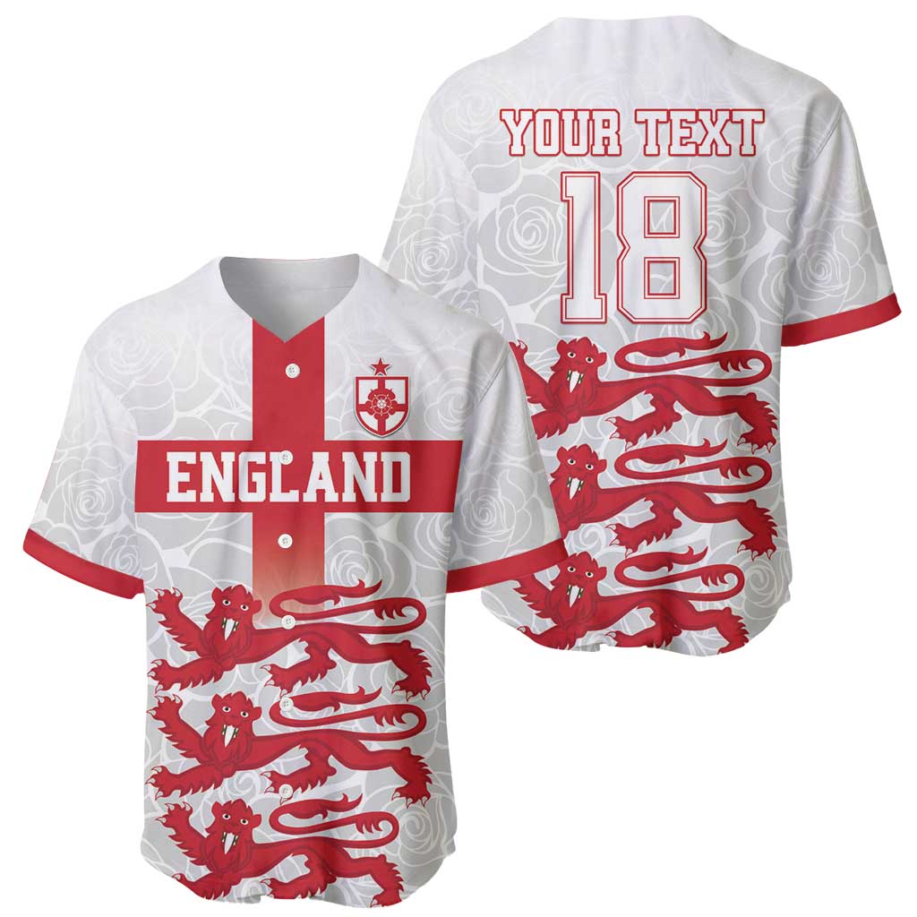 Custom England Fooball Baseball Jersey The Three Lions Red Version