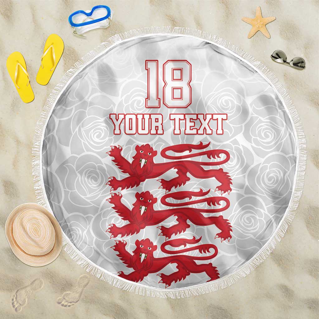 Custom England Fooball Beach Blanket The Three Lions Red Version