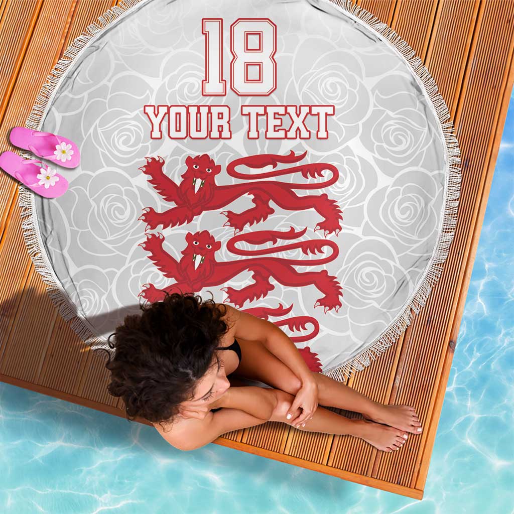 Custom England Fooball Beach Blanket The Three Lions Red Version