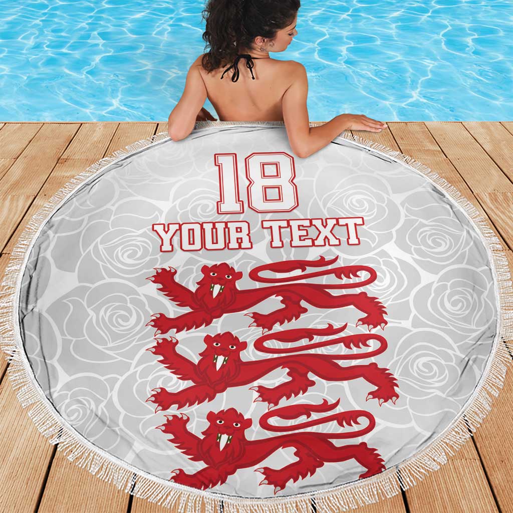 Custom England Fooball Beach Blanket The Three Lions Red Version