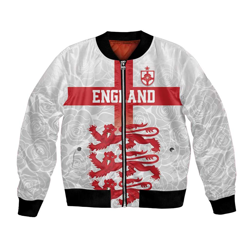 Custom England Fooball Bomber Jacket The Three Lions Red Version