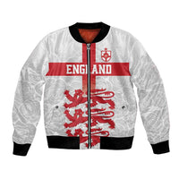 Custom England Fooball Bomber Jacket The Three Lions Red Version