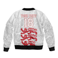 Custom England Fooball Bomber Jacket The Three Lions Red Version