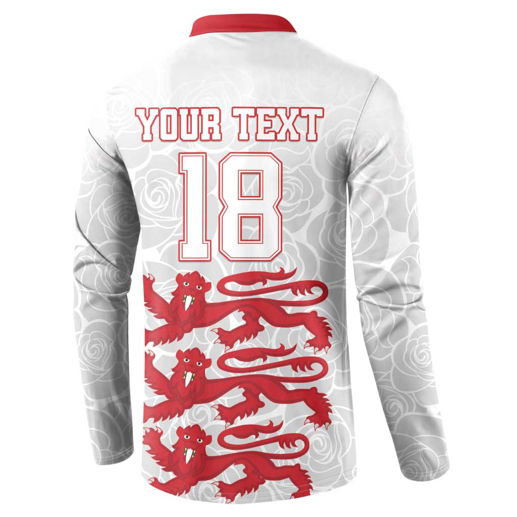 Custom England Fooball Button Sweatshirt The Three Lions Red Version