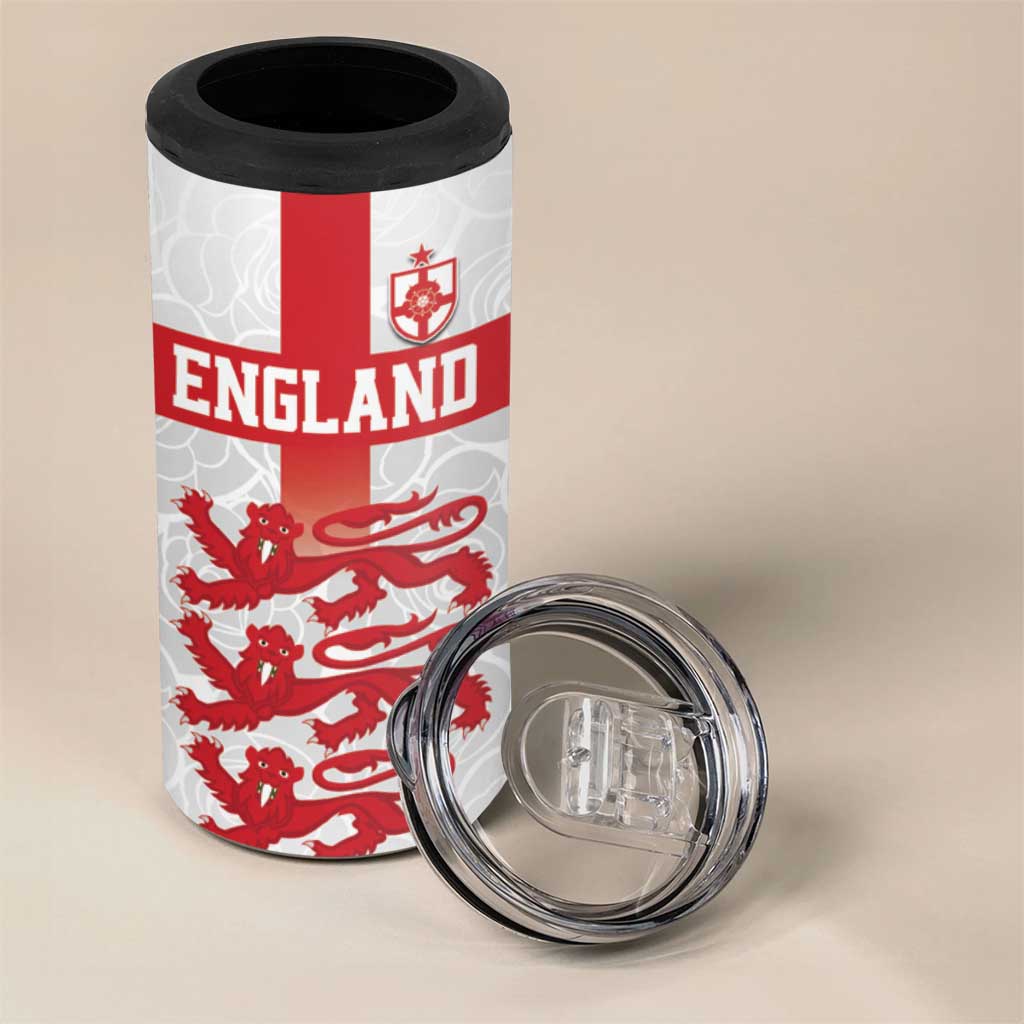 Custom England Fooball 4 in 1 Can Cooler Tumbler The Three Lions Red Version