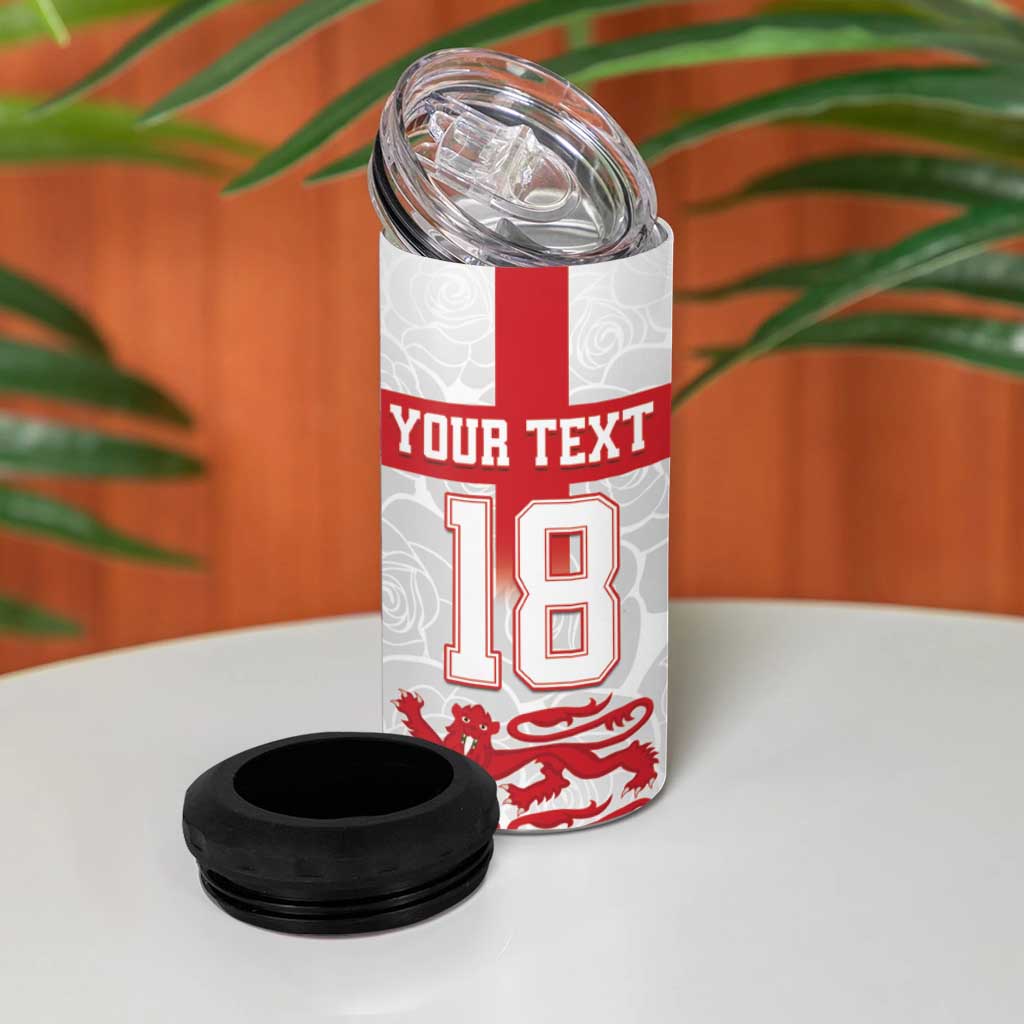 Custom England Fooball 4 in 1 Can Cooler Tumbler The Three Lions Red Version