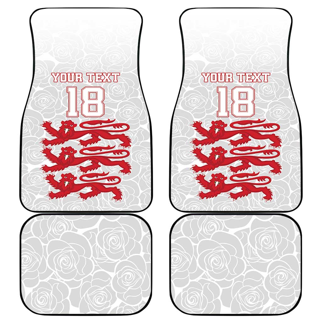 Custom England Fooball Car Mats The Three Lions Red Version