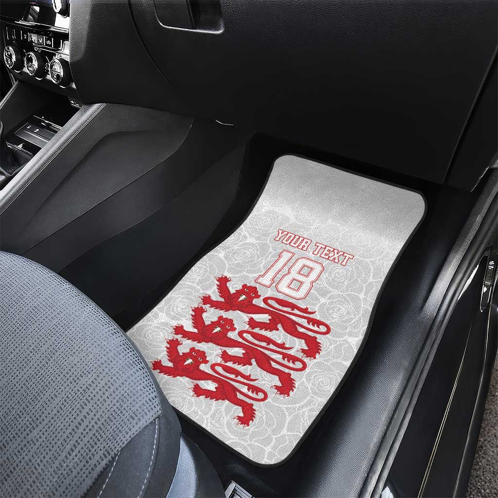 Custom England Fooball Car Mats The Three Lions Red Version