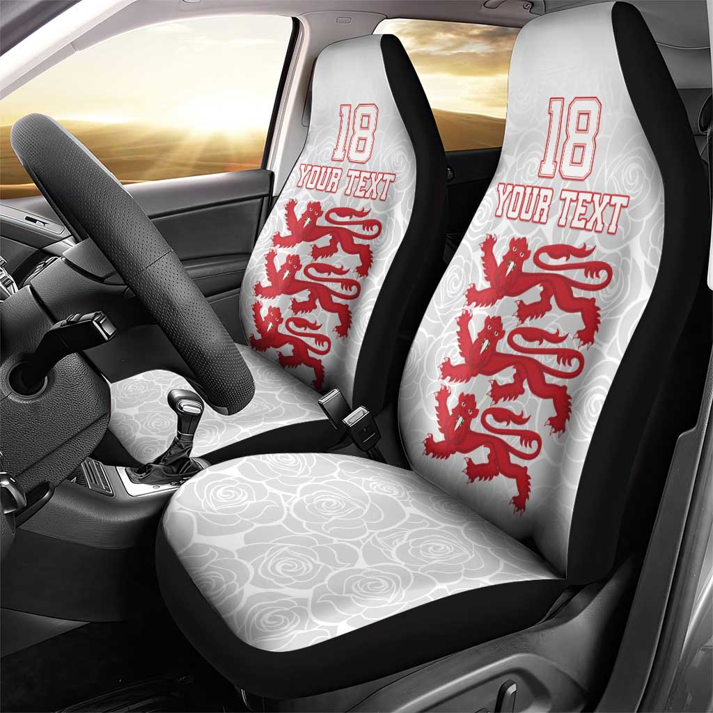 Custom England Fooball Car Seat Cover The Three Lions Red Version