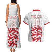 Custom England Fooball Couples Matching Tank Maxi Dress and Hawaiian Shirt The Three Lions Red Version