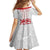 Custom England Fooball Family Matching Off The Shoulder Long Sleeve Dress and Hawaiian Shirt The Three Lions Red Version
