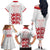 Custom England Fooball Family Matching Off The Shoulder Long Sleeve Dress and Hawaiian Shirt The Three Lions Red Version