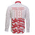 Custom England Fooball Family Matching Off The Shoulder Long Sleeve Dress and Hawaiian Shirt The Three Lions Red Version