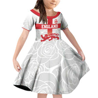 Custom England Fooball Family Matching Off Shoulder Short Dress and Hawaiian Shirt The Three Lions Red Version