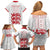 Custom England Fooball Family Matching Off Shoulder Short Dress and Hawaiian Shirt The Three Lions Red Version