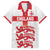 Custom England Fooball Family Matching Off Shoulder Short Dress and Hawaiian Shirt The Three Lions Red Version