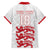 Custom England Fooball Family Matching Off Shoulder Short Dress and Hawaiian Shirt The Three Lions Red Version