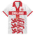 Custom England Fooball Family Matching Short Sleeve Bodycon Dress and Hawaiian Shirt The Three Lions Red Version
