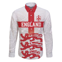 Custom England Fooball Family Matching Short Sleeve Bodycon Dress and Hawaiian Shirt The Three Lions Red Version