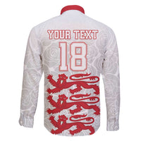 Custom England Fooball Family Matching Short Sleeve Bodycon Dress and Hawaiian Shirt The Three Lions Red Version