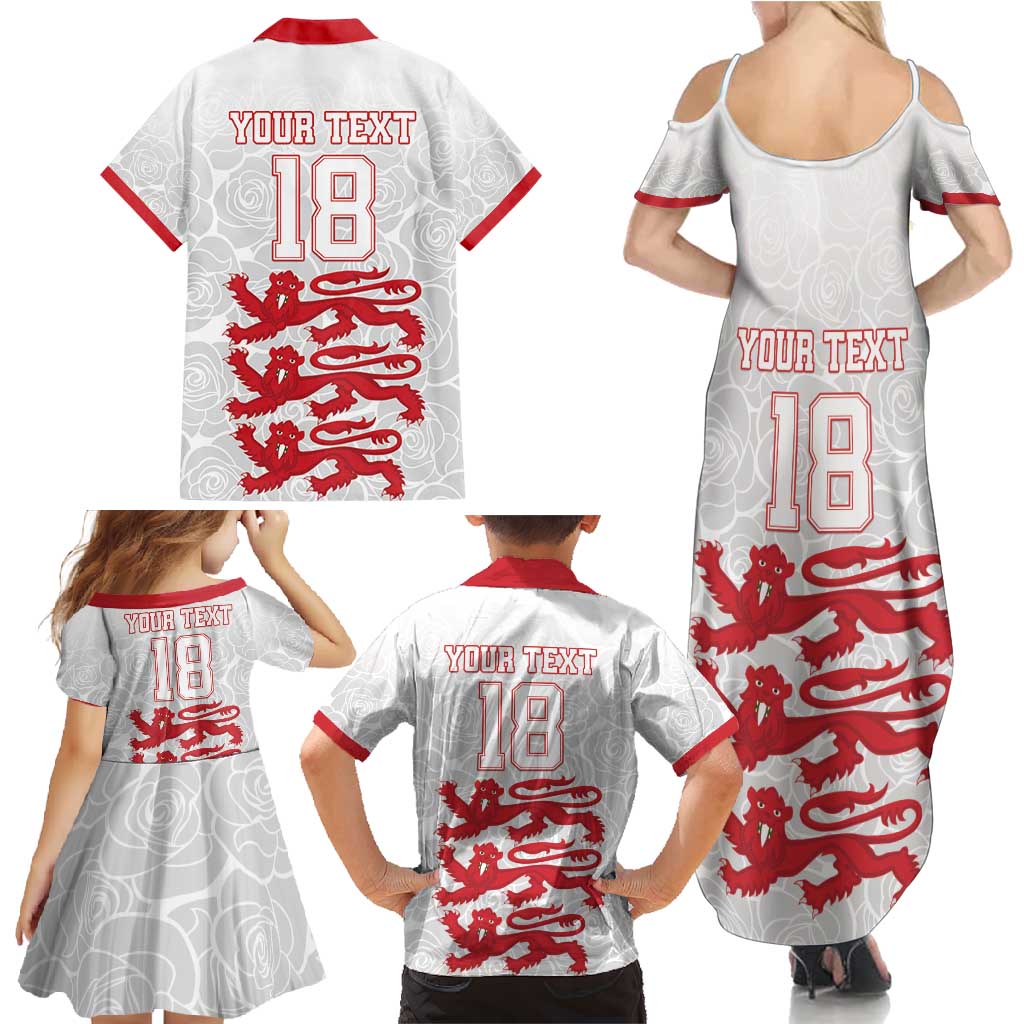 Custom England Fooball Family Matching Summer Maxi Dress and Hawaiian Shirt The Three Lions Red Version