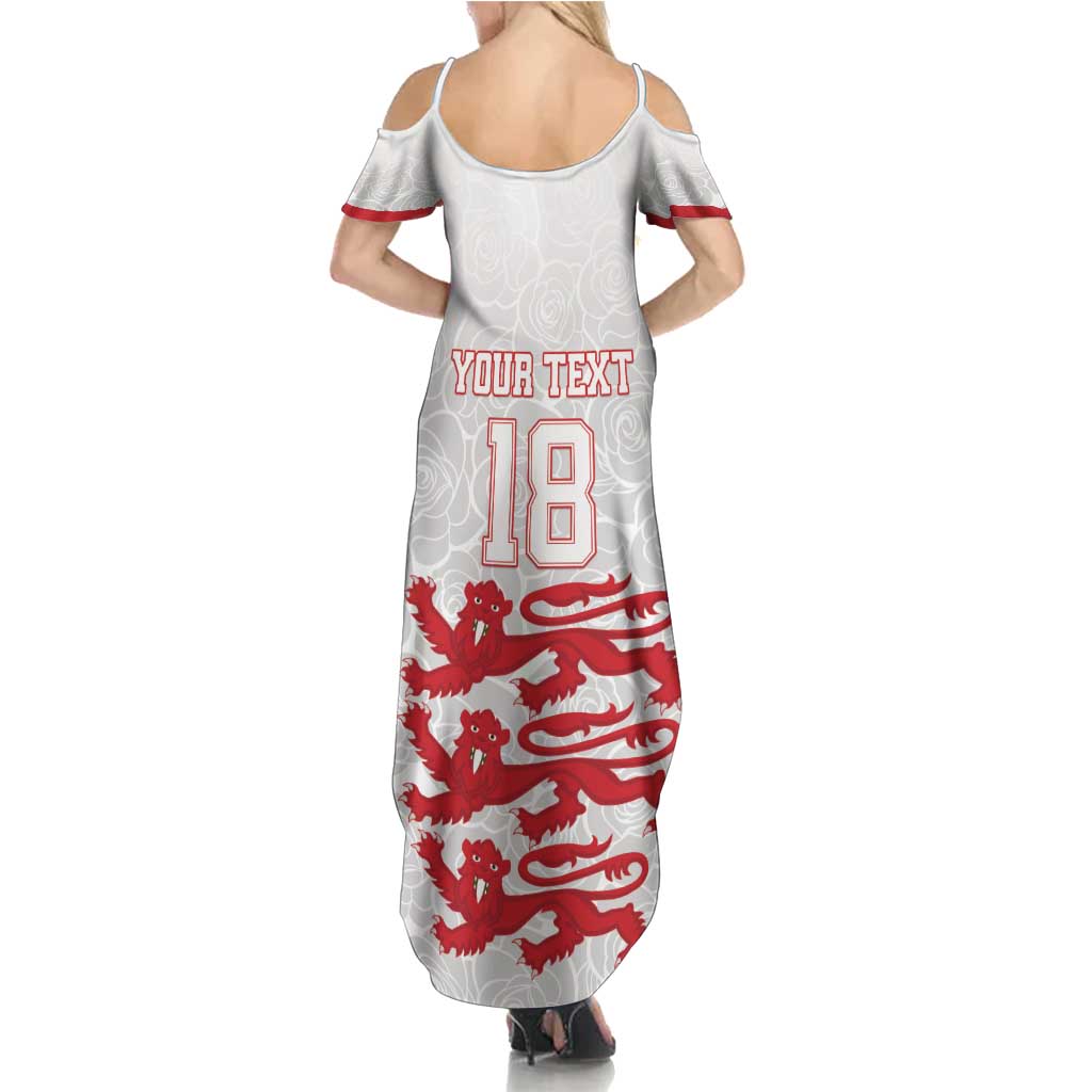 Custom England Fooball Family Matching Summer Maxi Dress and Hawaiian Shirt The Three Lions Red Version