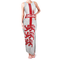 Custom England Fooball Family Matching Tank Maxi Dress and Hawaiian Shirt The Three Lions Red Version