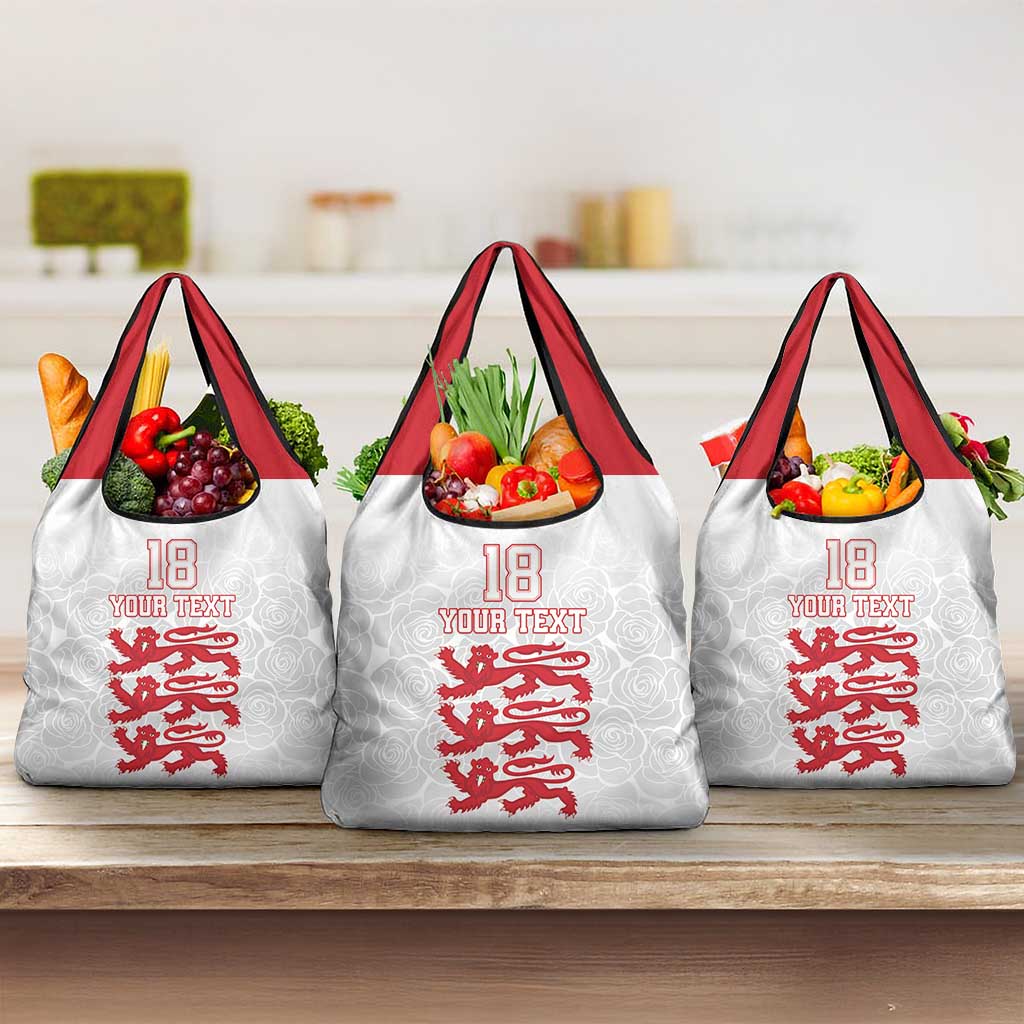 Custom England Fooball Grocery Bag The Three Lions Red Version