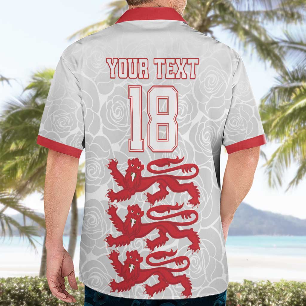 Custom England Fooball Hawaiian Shirt The Three Lions Red Version