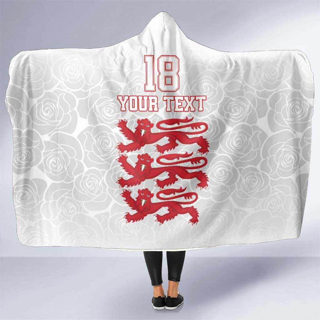 Custom England Fooball Hooded Blanket The Three Lions Red Version